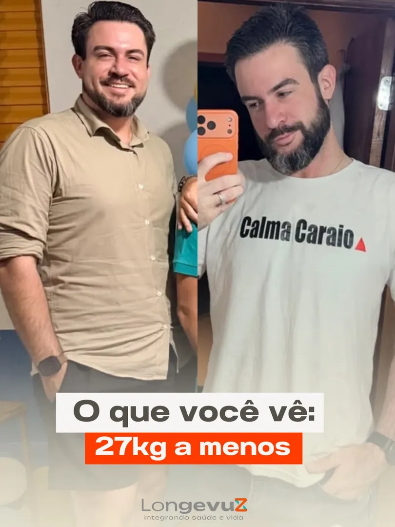 Caso 3 · antes e depois do acompanhamento na Longevuz